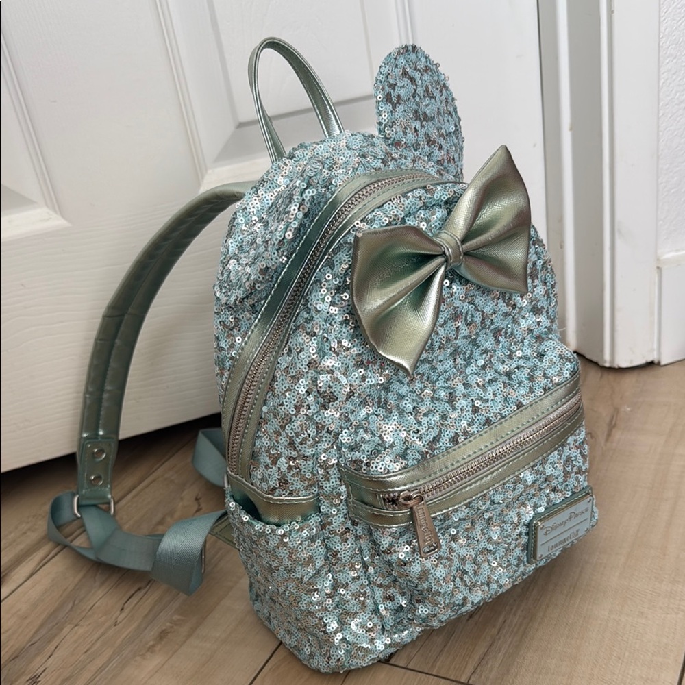 Disney Sequin Backpack with Bow - Tiffany turquoise